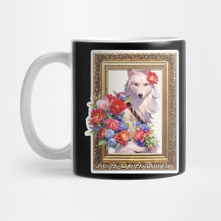 Lone Wolf With Flowers Mug